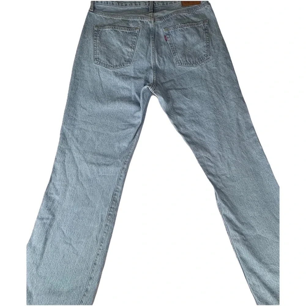 Levi's Premium 501 Mens Straight Leg Distressed Jeans Light Wash Button Fly